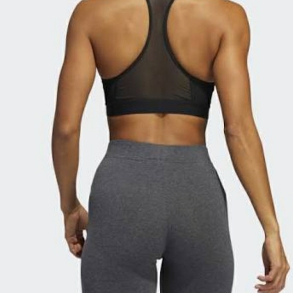 ADIDAS WOMEN'S 3 STRIPES FLORAL SPORT BRA BLACK - Picture 2 of 14